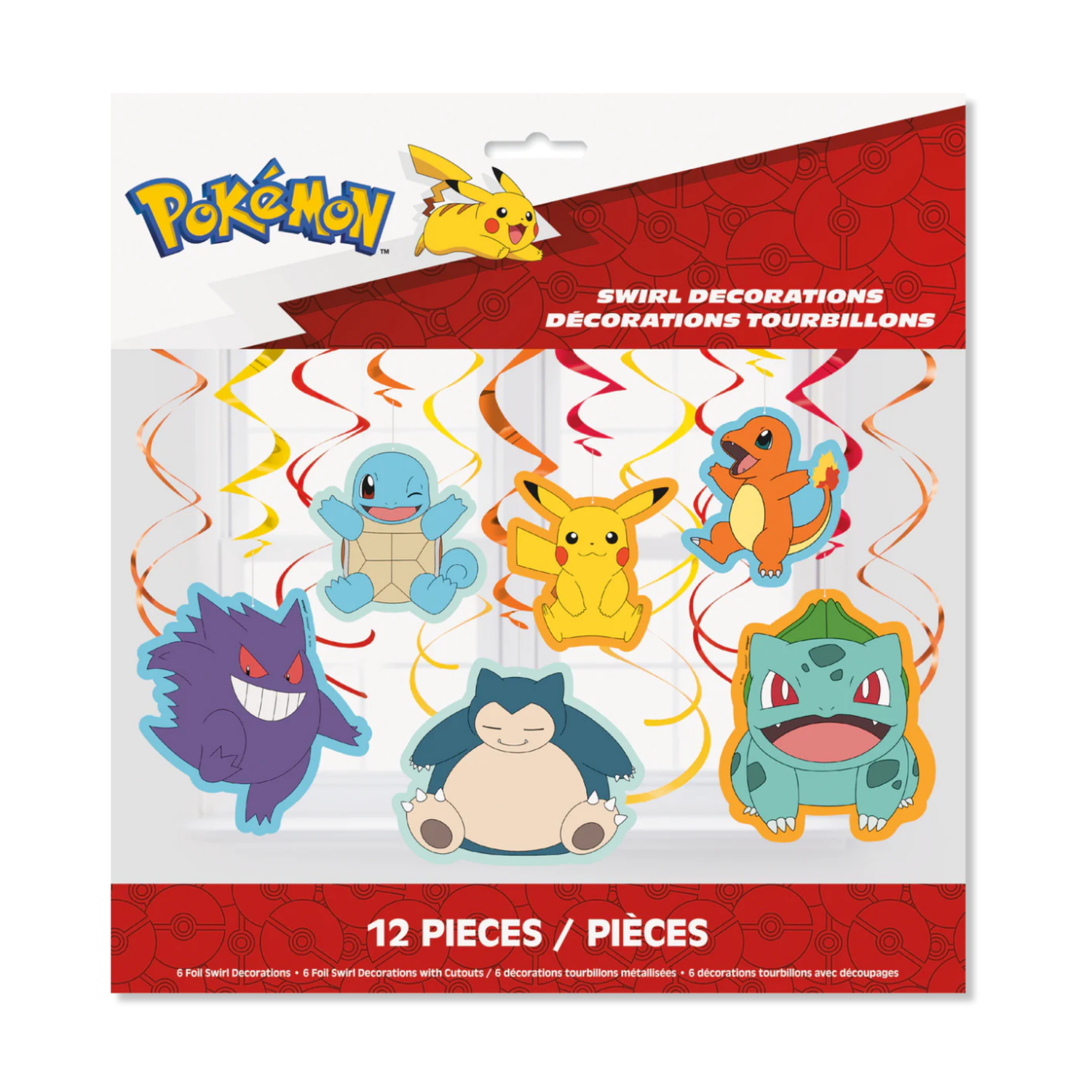 Pokémon Hanging Swirl Decorations, 12ct