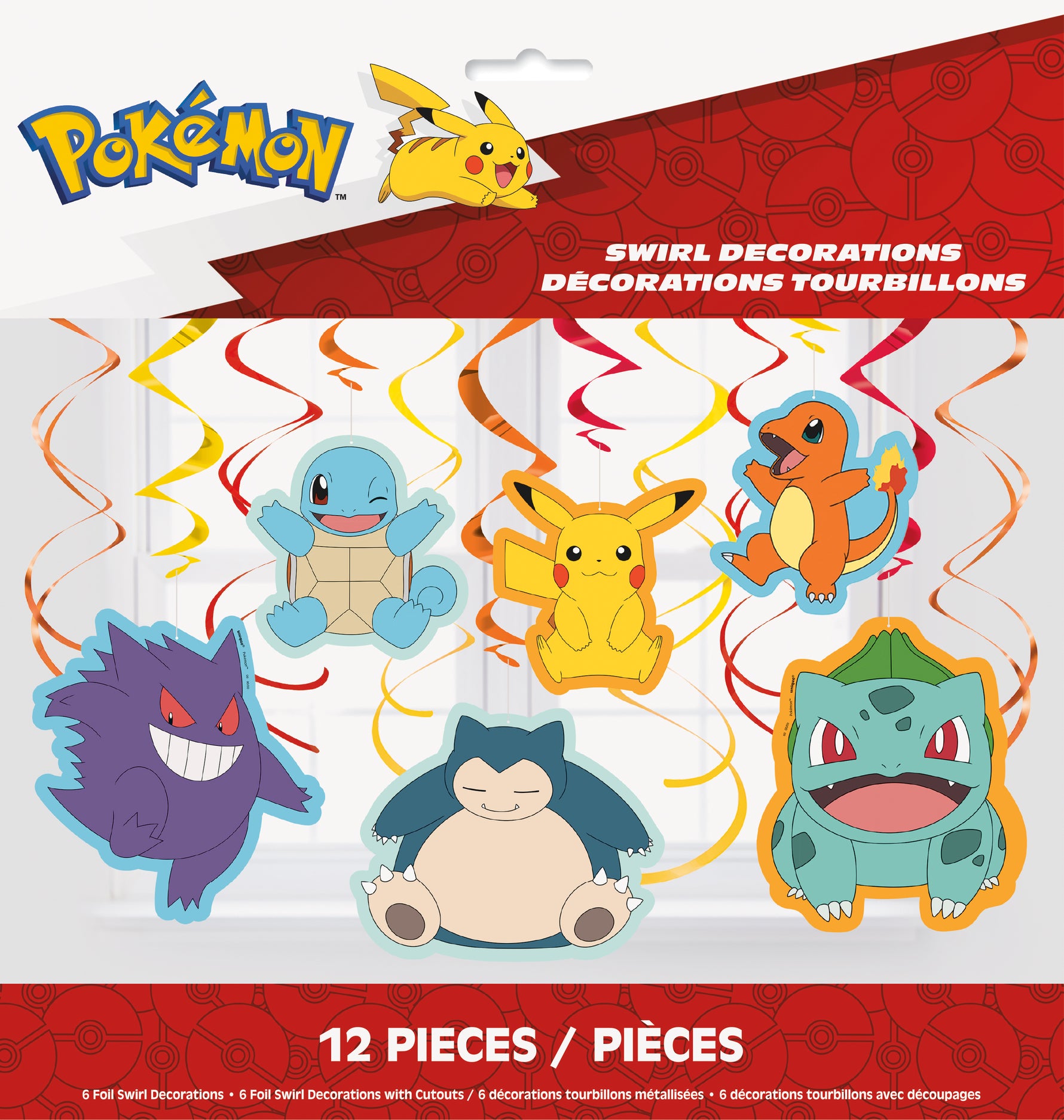 Pokémon Hanging Swirl Decorations, 12ct