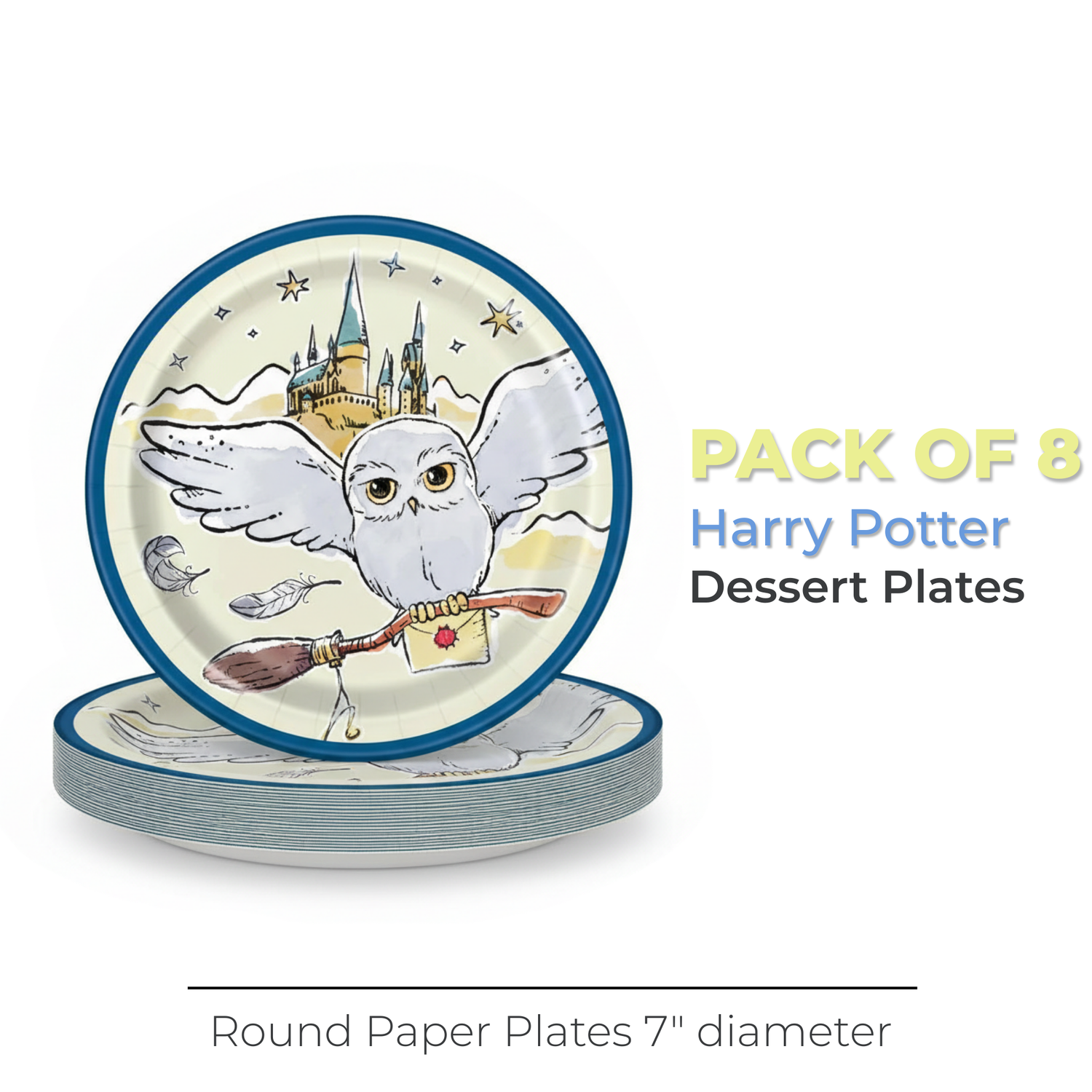 Harry Potter Round 7" Dessert Plates, 8ct