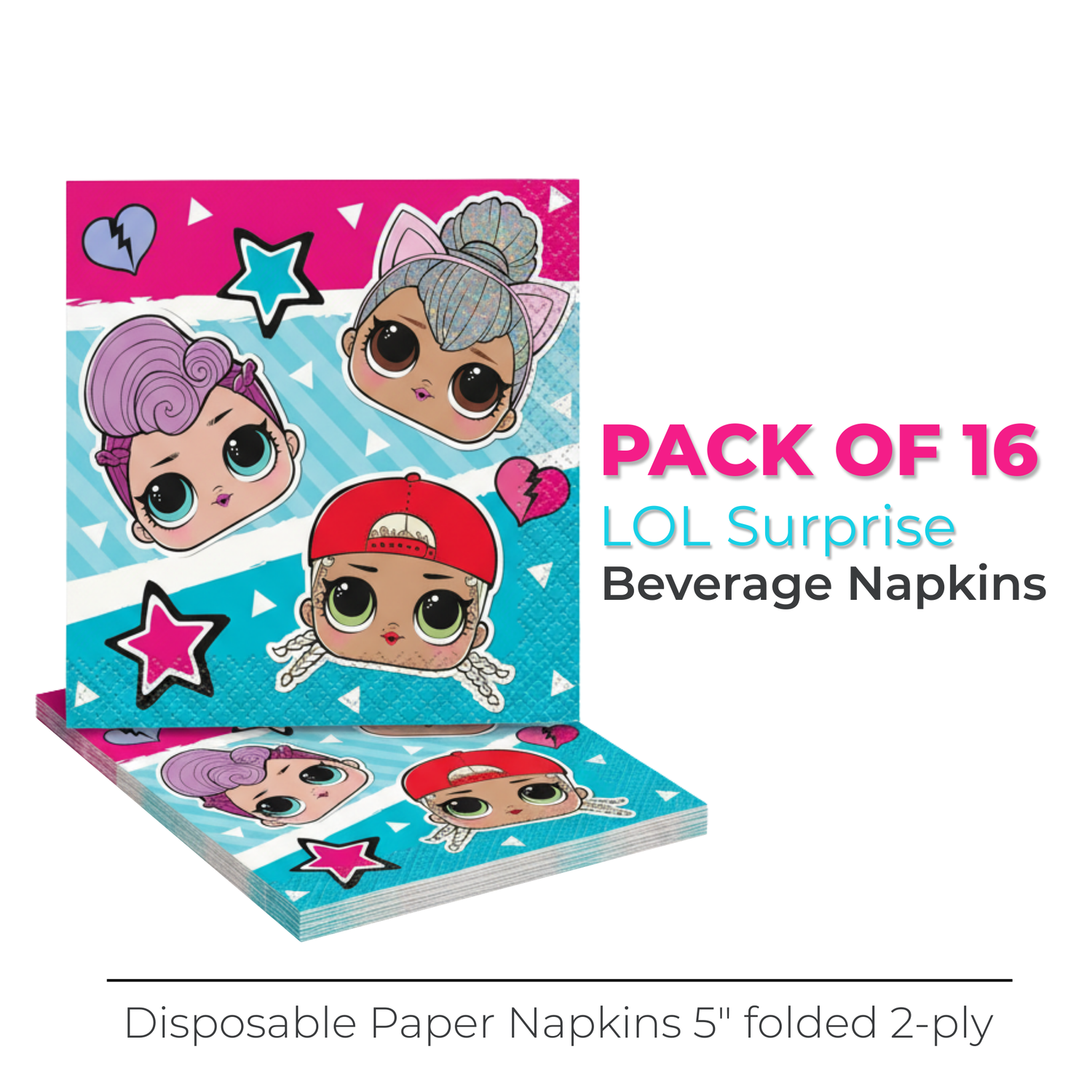 LOL Surprise Beverage Napkins, 16ct