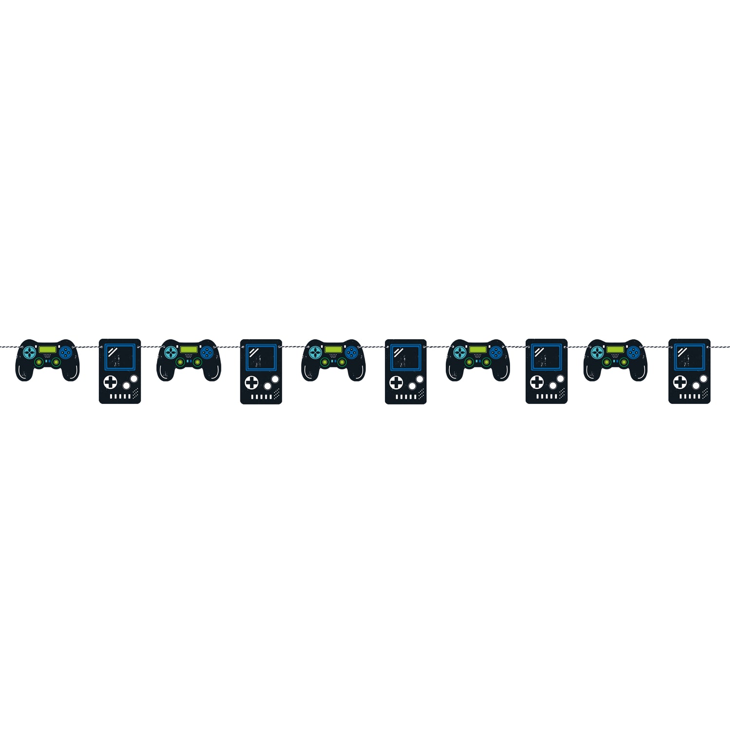 Gamer Birthday Diecut Controllers Garland, 7 ft