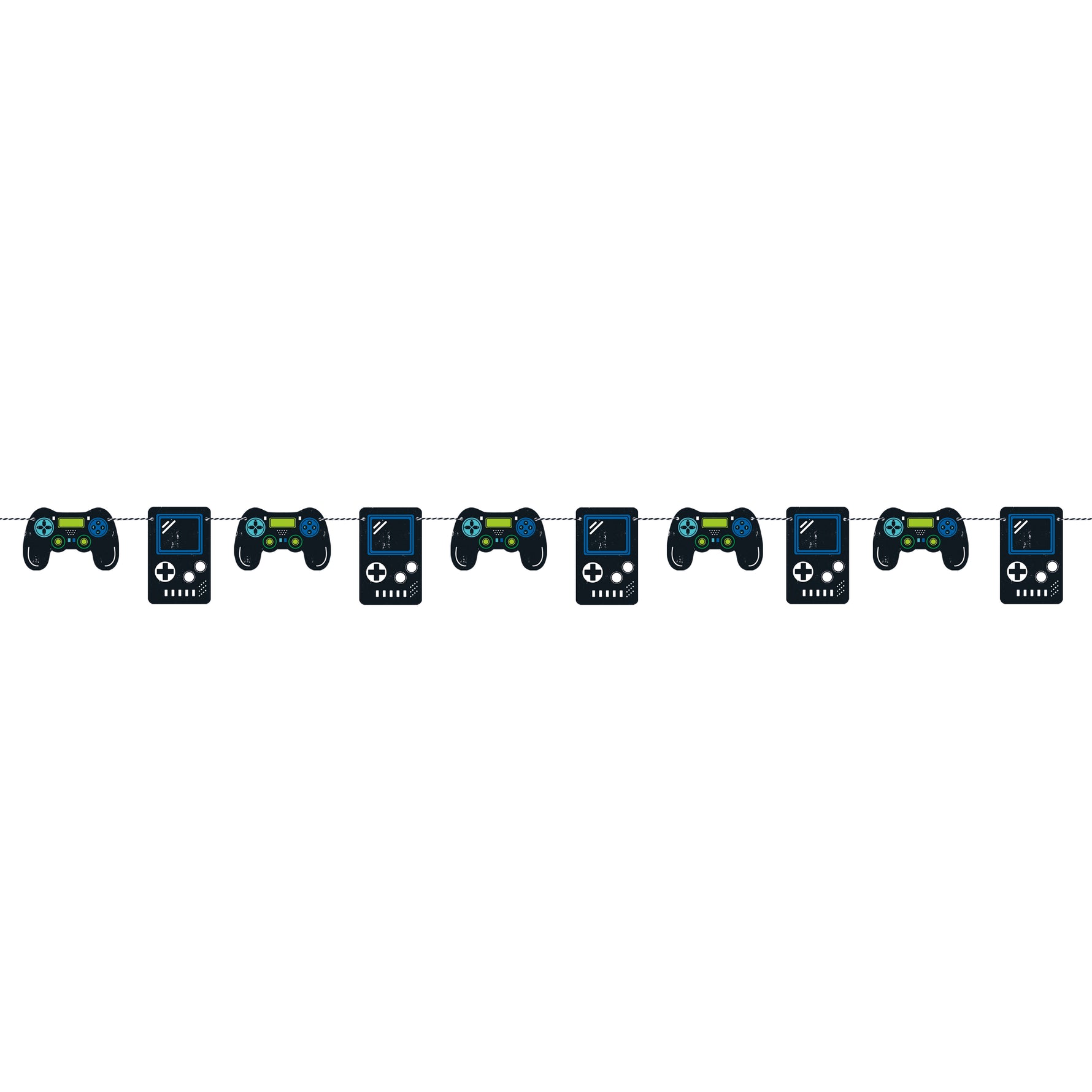 Gamer Birthday Diecut Controllers Garland, 7 ft