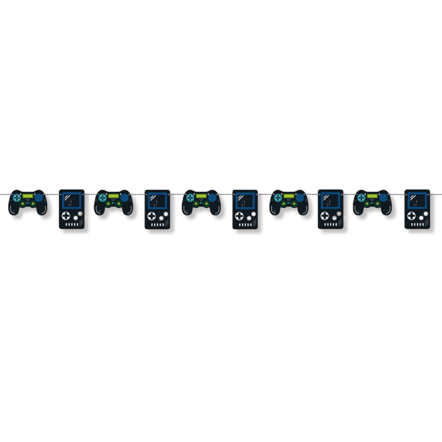 Gamer Birthday Diecut Controllers Garland, 7 ft