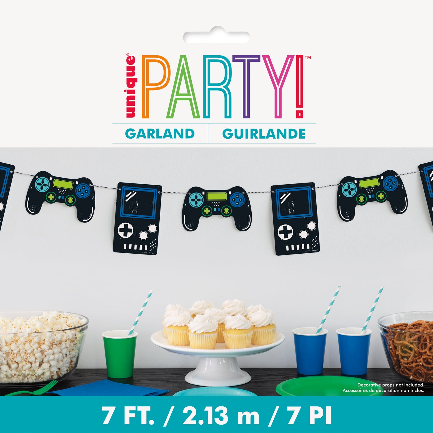 Gamer Birthday Diecut Controllers Garland, 7 ft - Image 2