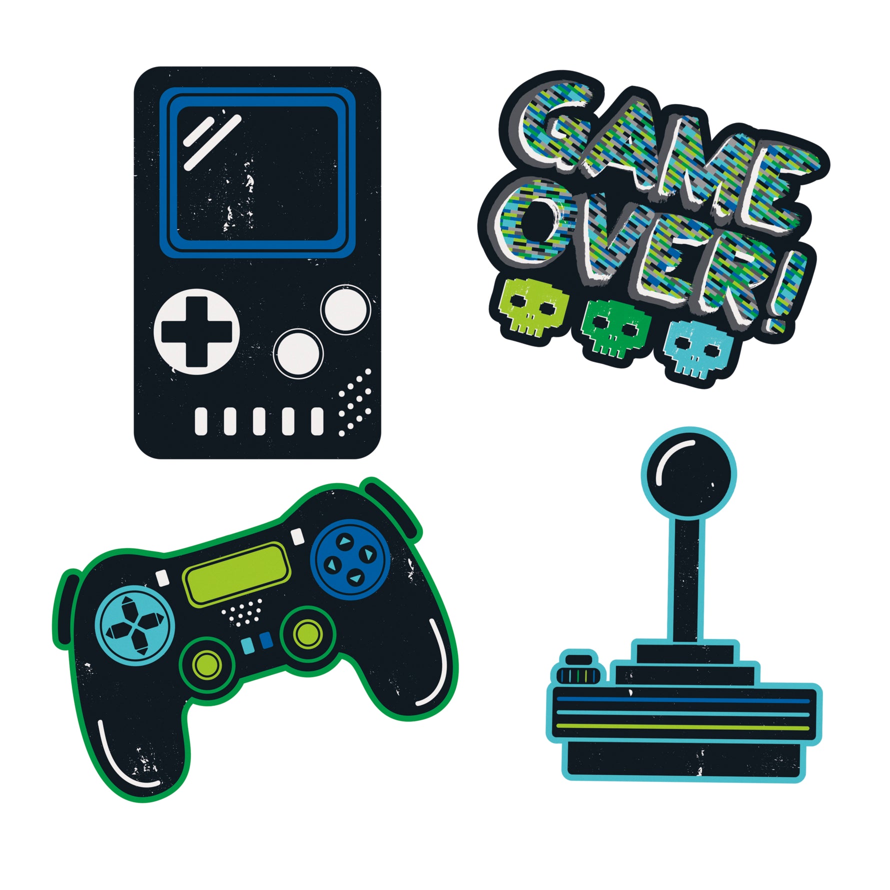Gamer Birthday Wall Decals, 4pc