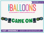 Gamer Birthday "Game On" Mini Foil Balloon Banner Kit - Image 2