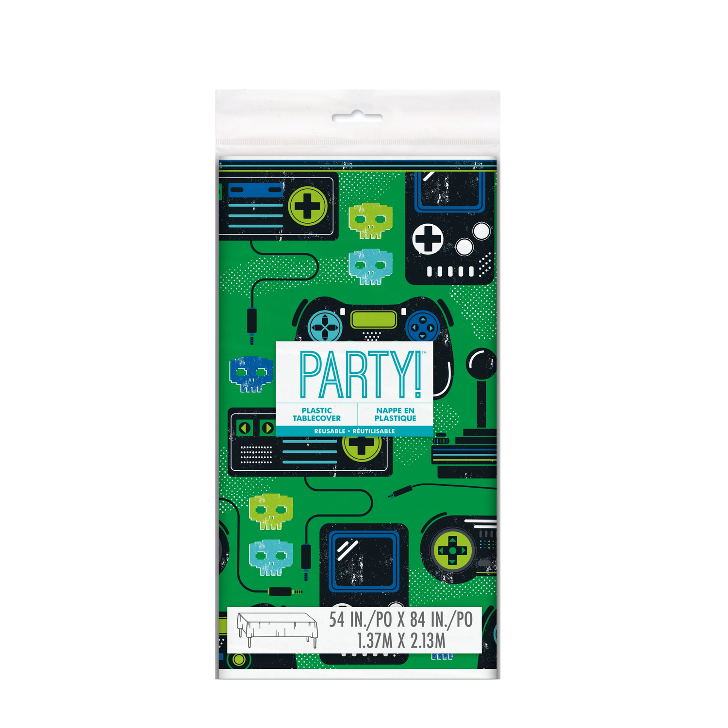 Gamer Birthday Rectangular Plastic Table Cover, 54" x 84"