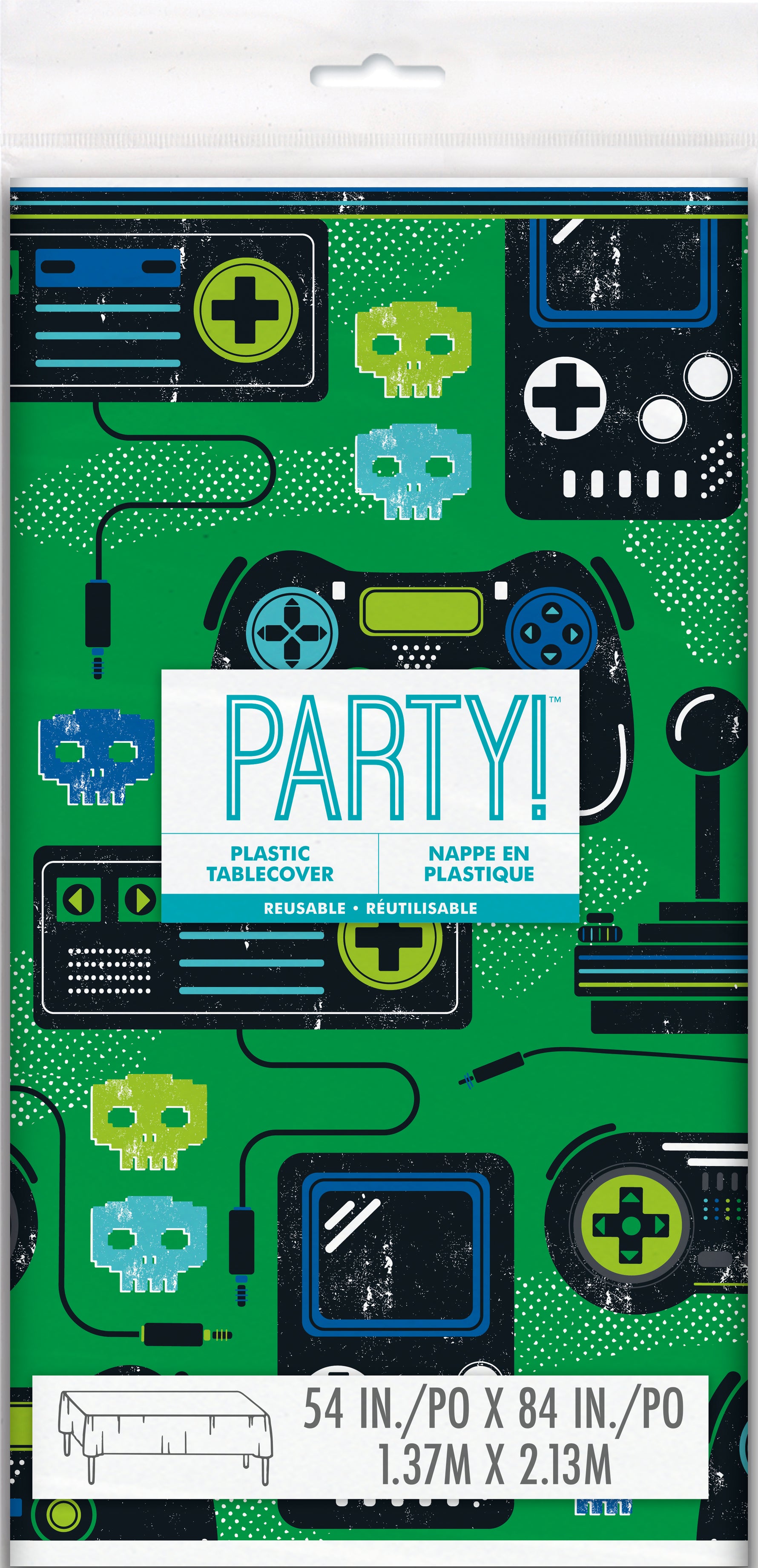 Gamer Birthday Rectangular Plastic Table Cover, 54" x 84"