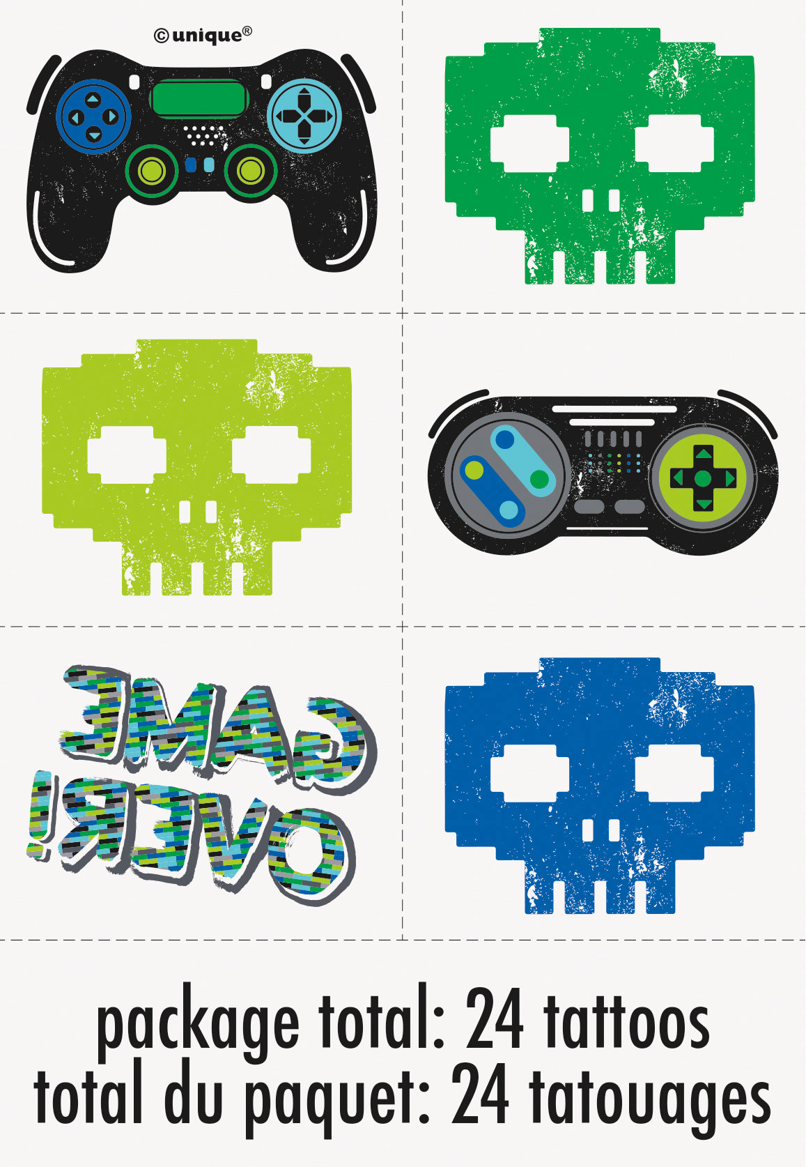 Gamer Birthday Tattoos, 24ct