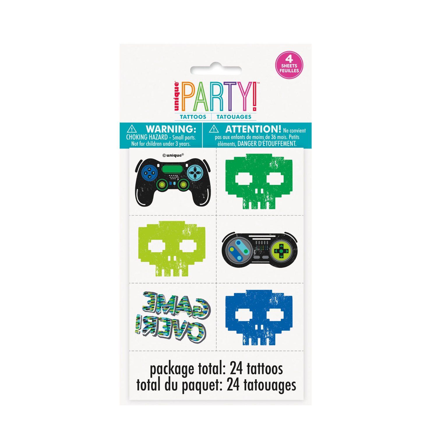 Gamer Birthday Tattoos, 24ct