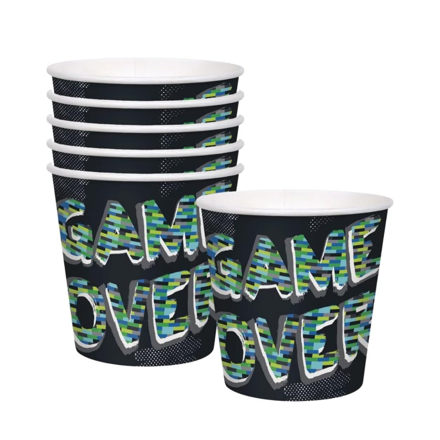 Gamer Birthday Paper Snack Bucket, 6ct