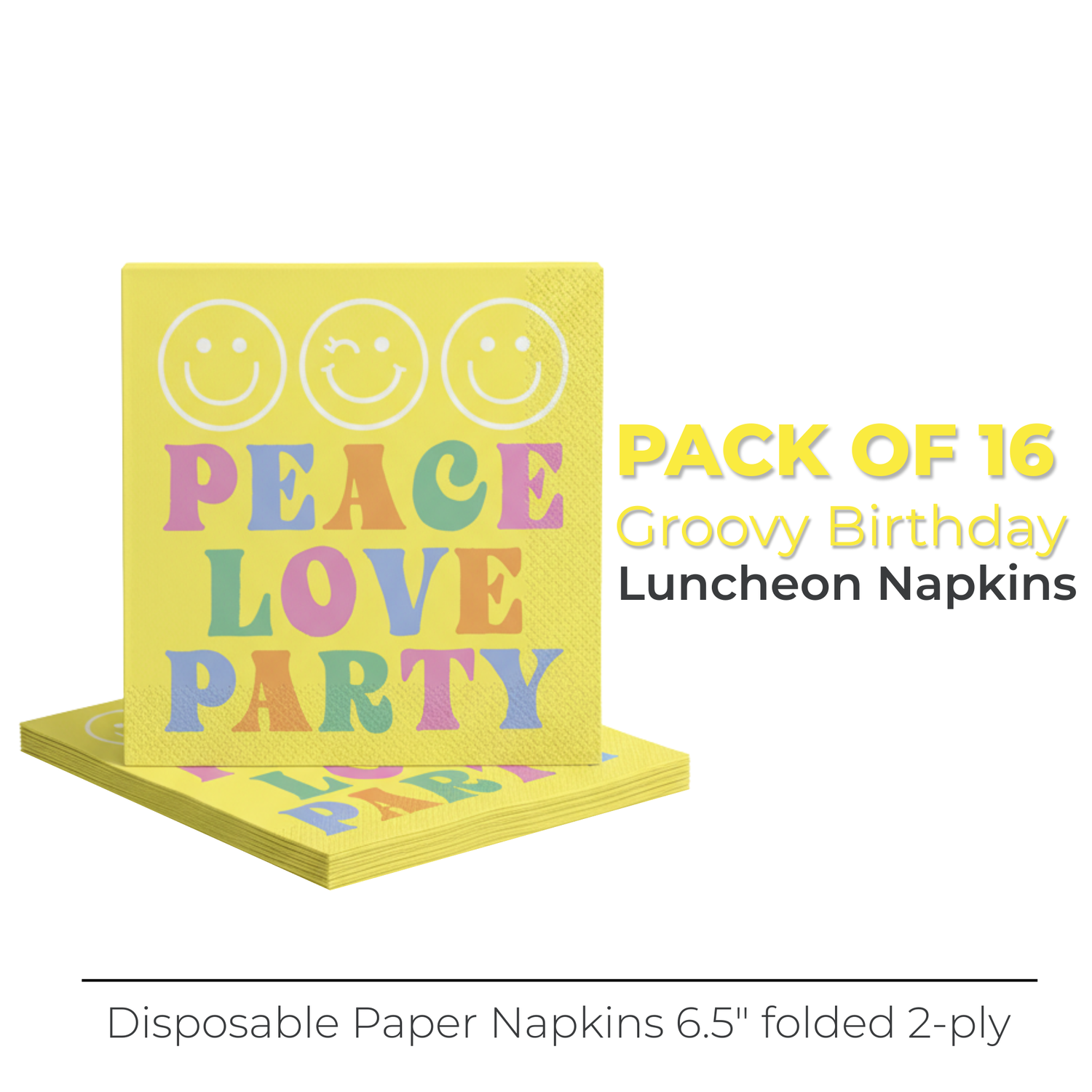 Groovy Birthday Luncheon Napkins, 16ct
