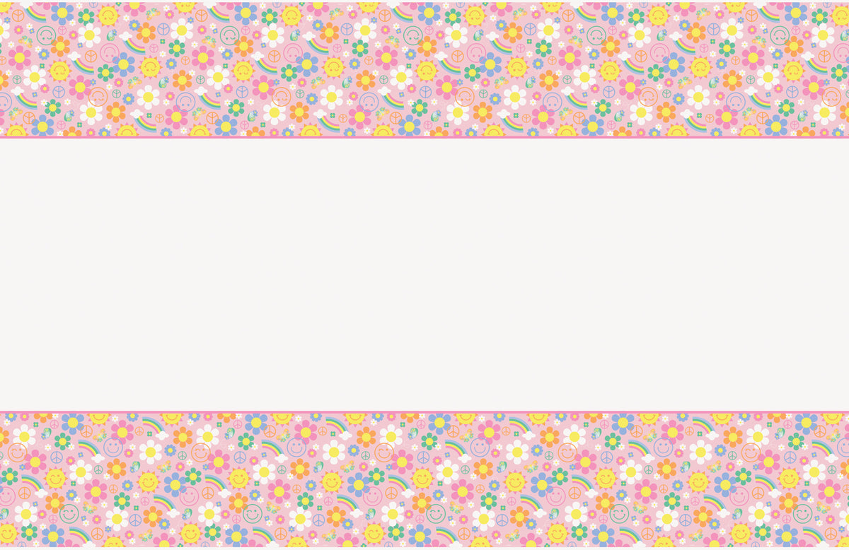 Groovy Birthday Rectangular Plastic Table Cover, 54" x 84" - Image 2