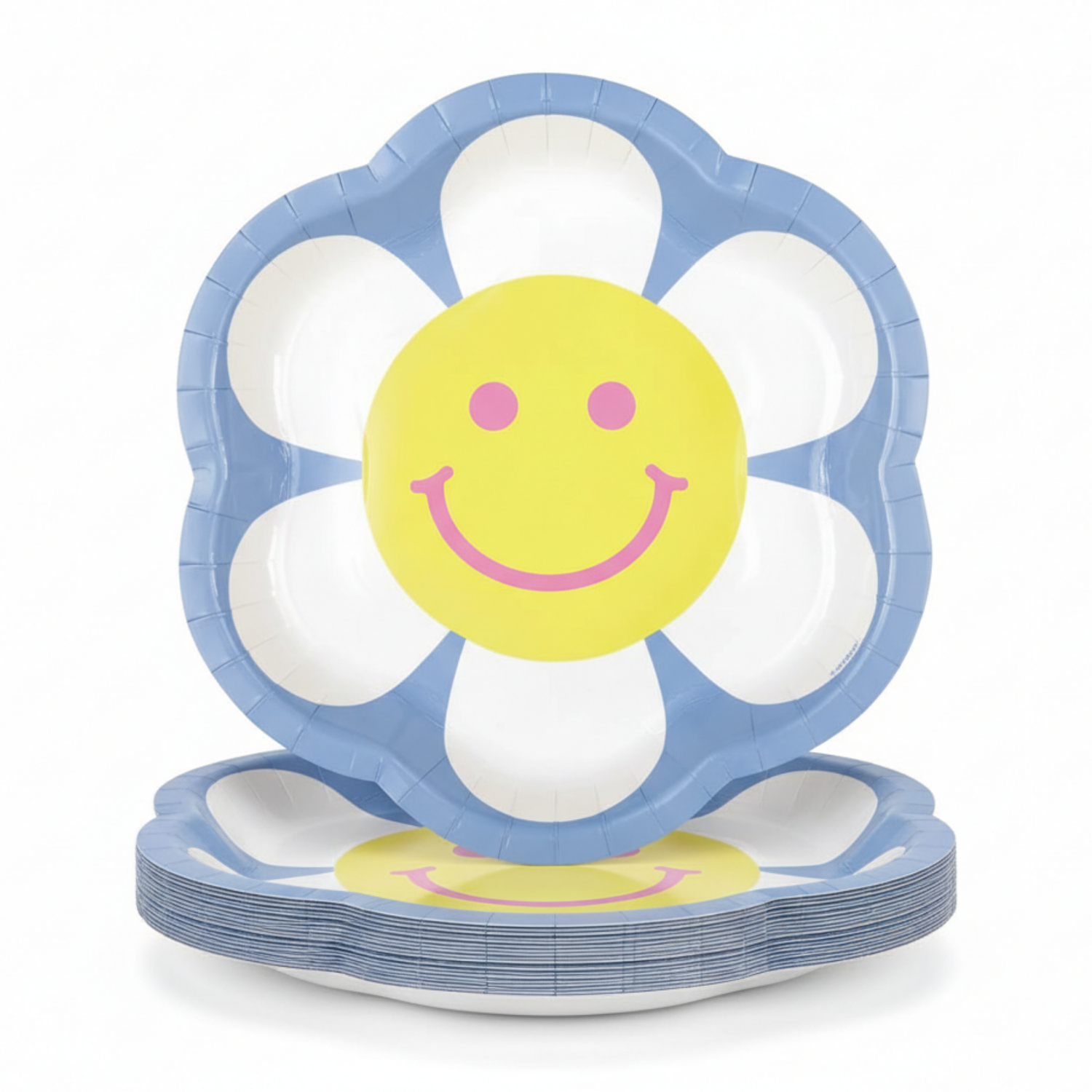 Groovy Birthday Flower Shaped 8.25" Plates, 8ct