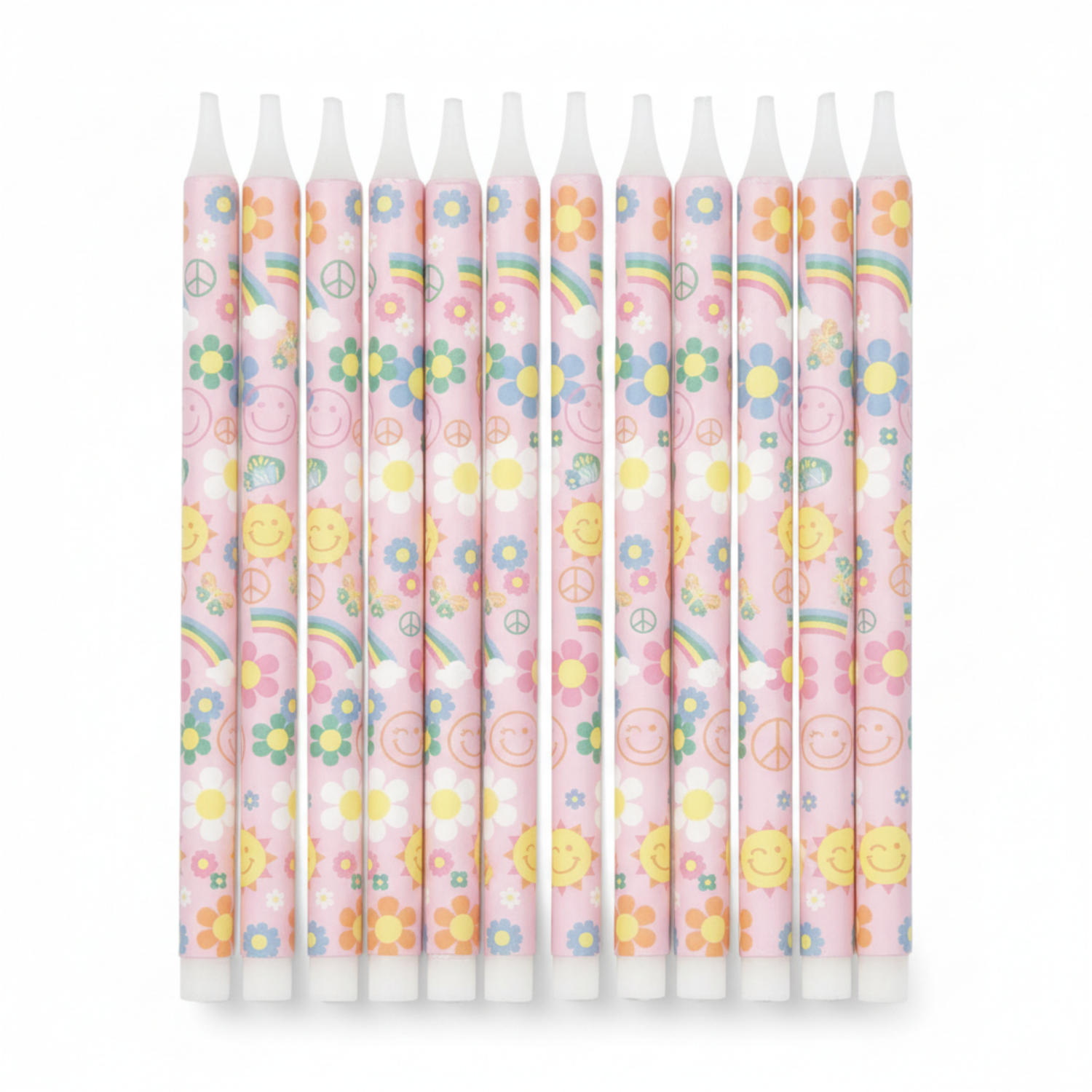 Groovy Birthday 5" Birthday Candles, 12ct