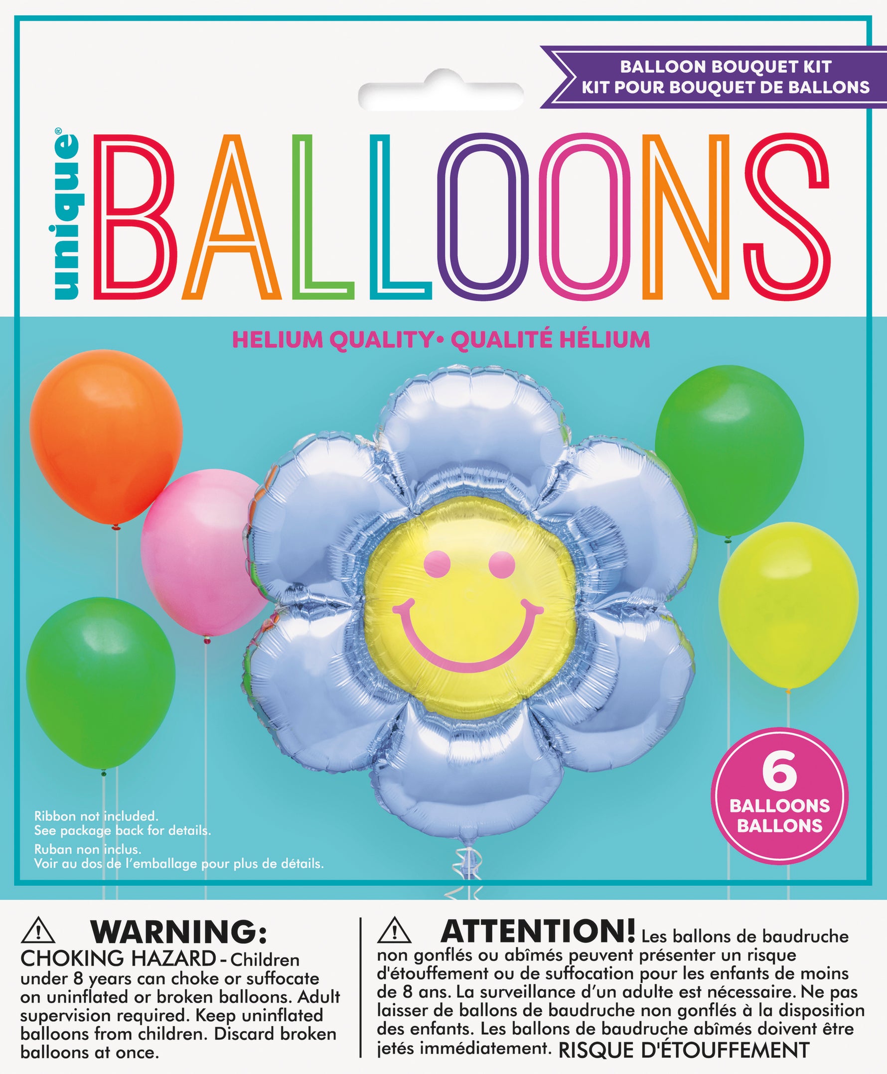 Groovy Birthday Giant Daisy Foil and Latex Balloon Bouquet, 6pc - Image 2