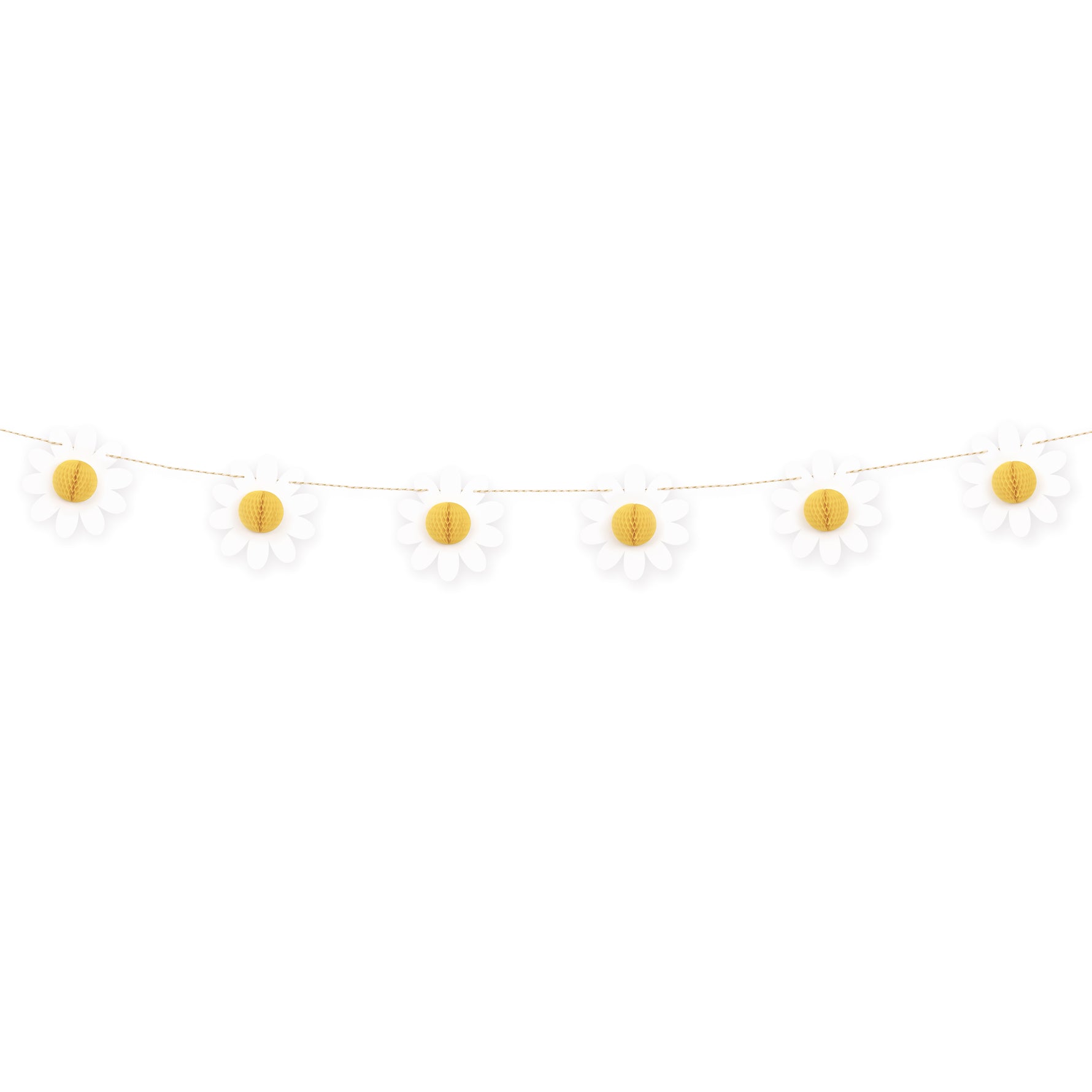 Groovy Birthday Daisy and Honeycomb Garland, 6 ft