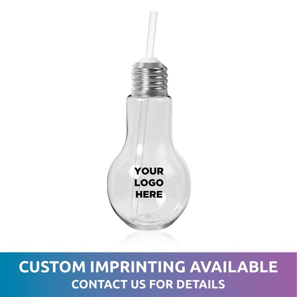 Light Bulb Cup with Lid & Straw