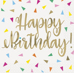 Bright Triangle Birthday "Happy Birthday" Beverage Napkins, 16ct - Foil Stamping