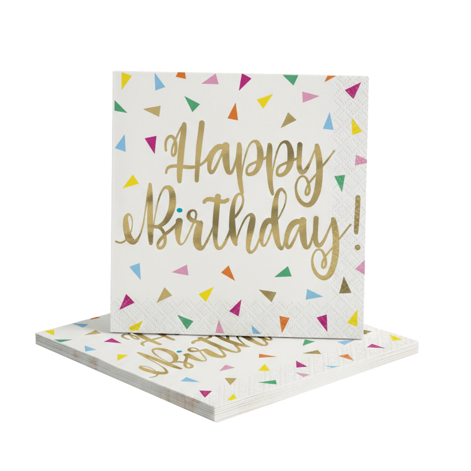 Bright Triangle Birthday "Happy Birthday" Luncheon Napkins, 16ct - Foil Stamping
