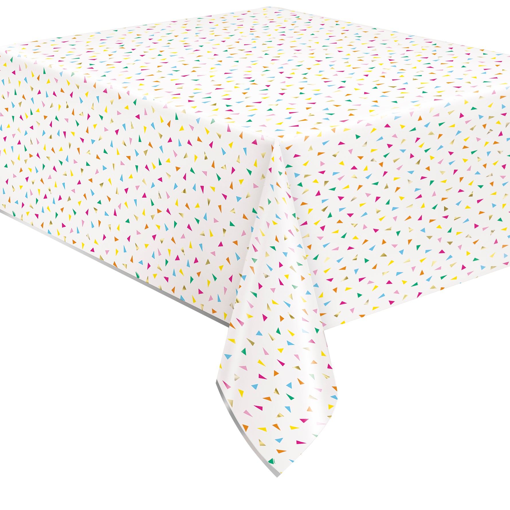 Bright Triangle Birthday Rectangular Foil Table Cover, 54" x 84" - Image 3