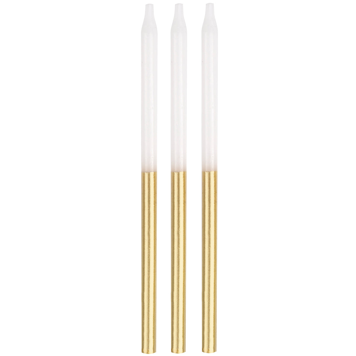 Gold Metallic Dipped 5" Birthday Candles, 12ct