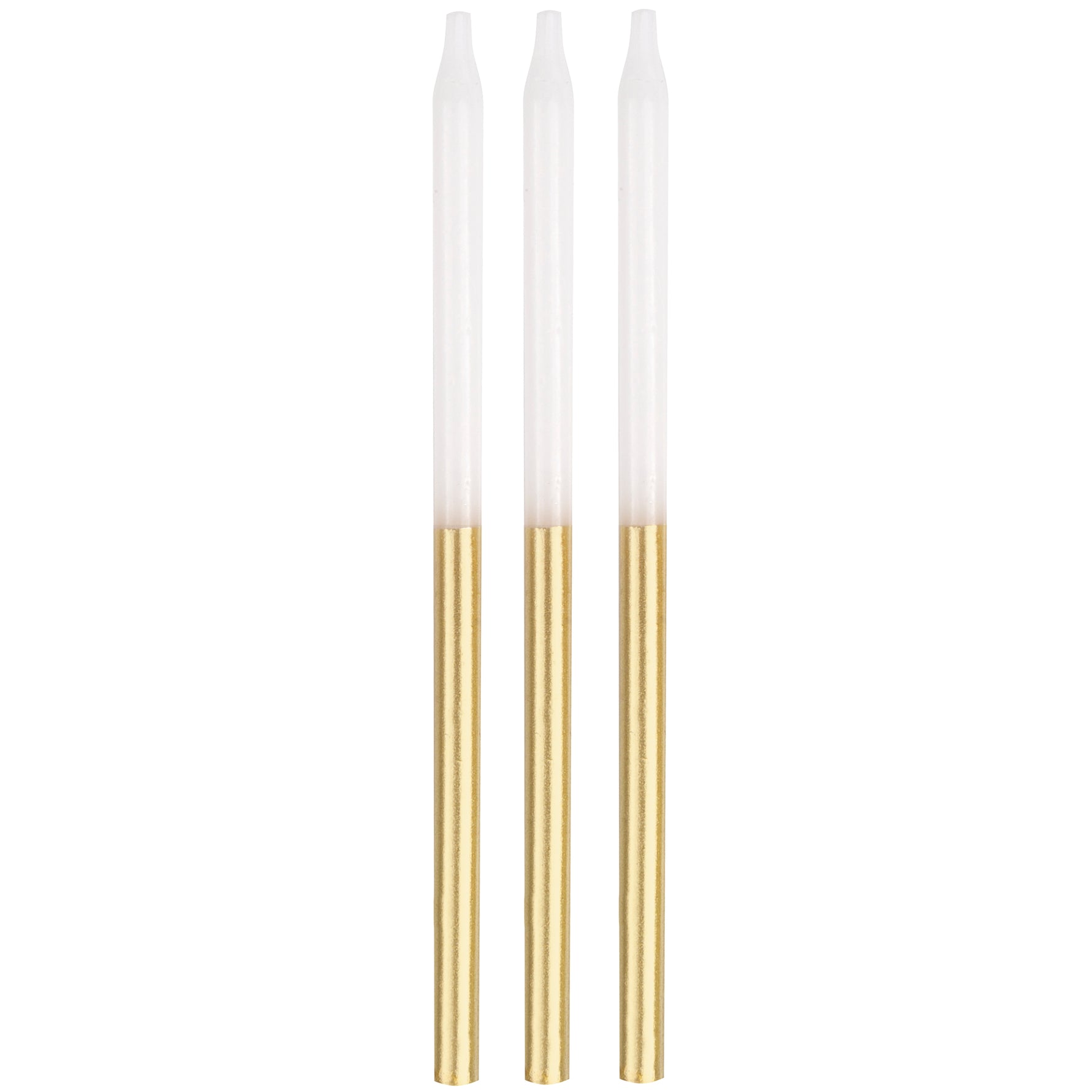 Gold Metallic Dipped 5" Birthday Candles, 12ct