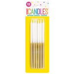 Gold Metallic Dipped 5" Birthday Candles, 12ct - Image 2