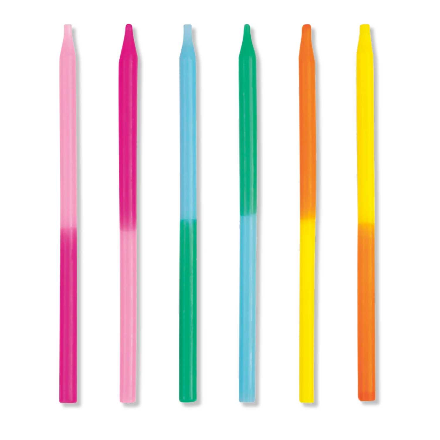 Assorted Two-Color 5" Birthday Candles, 12ct