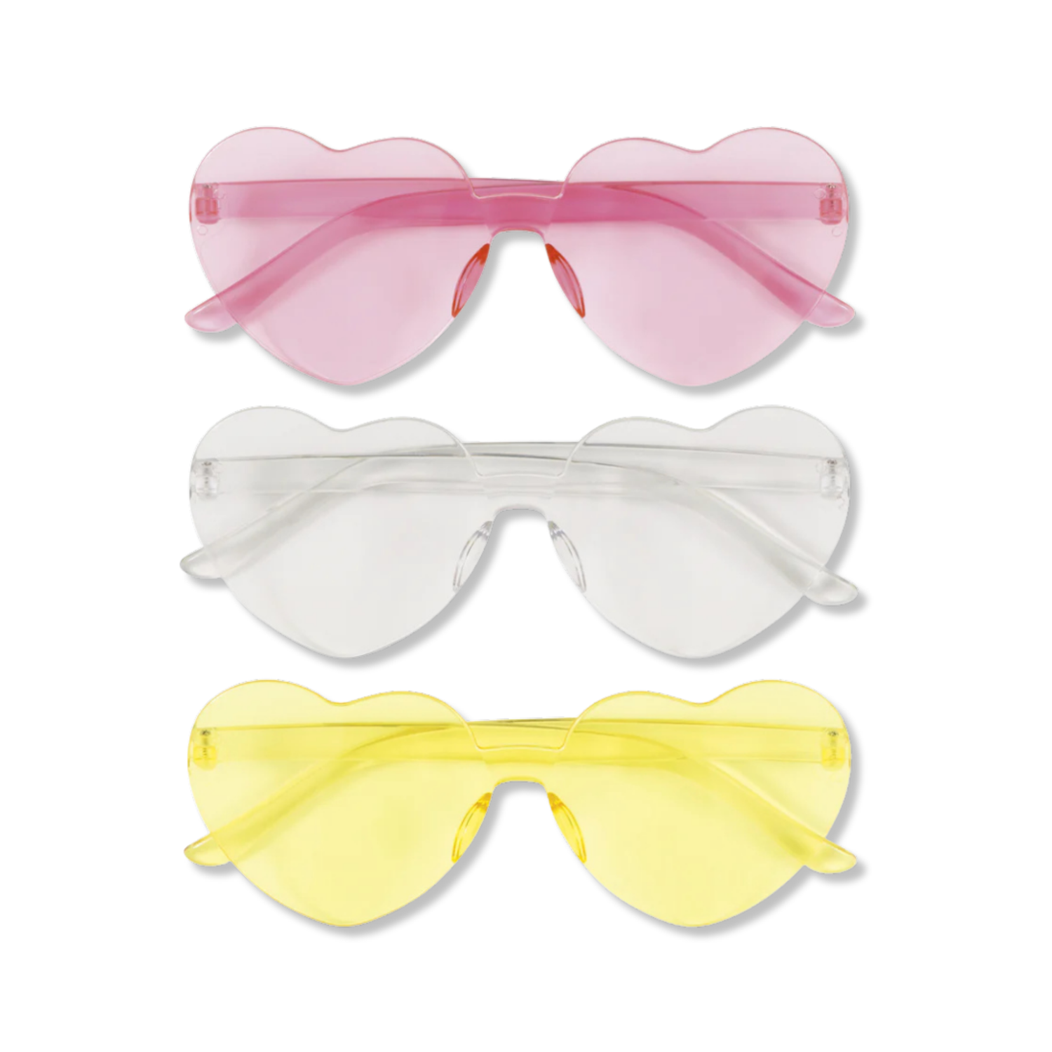 Heart Shaped Novelty Glasses, 3ct