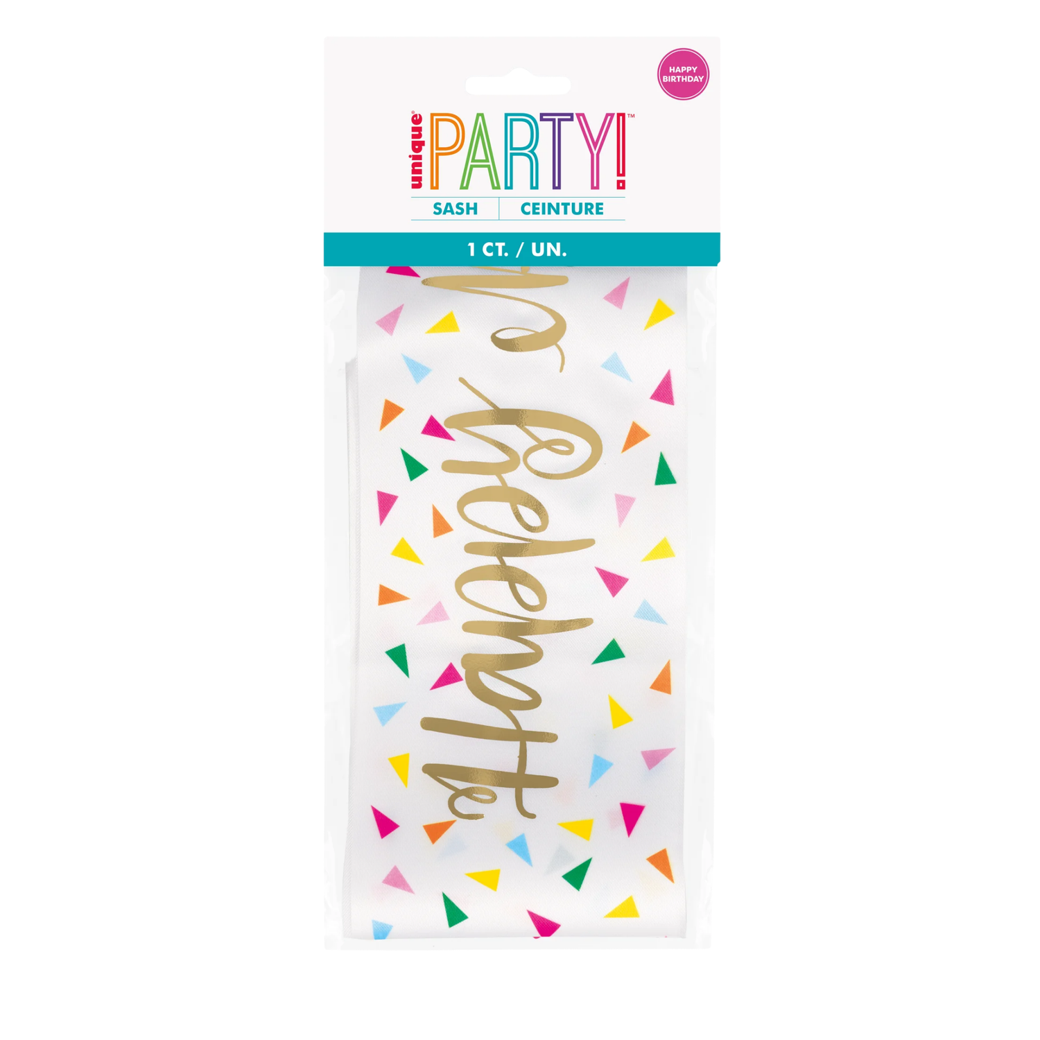 Gold Foil Stamping "Happy Birthday" Sash