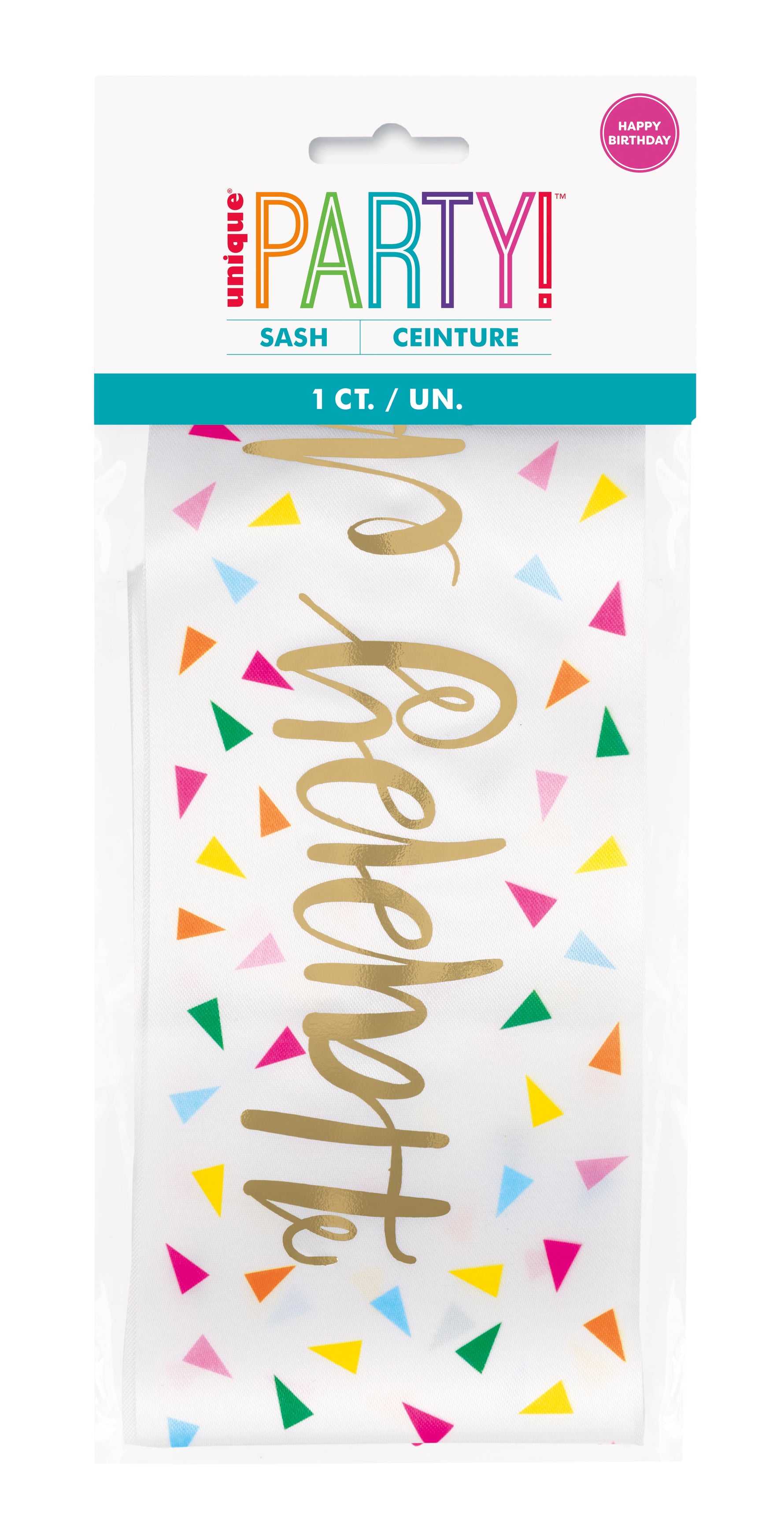 Gold Foil Stamping "Happy Birthday" Sash
