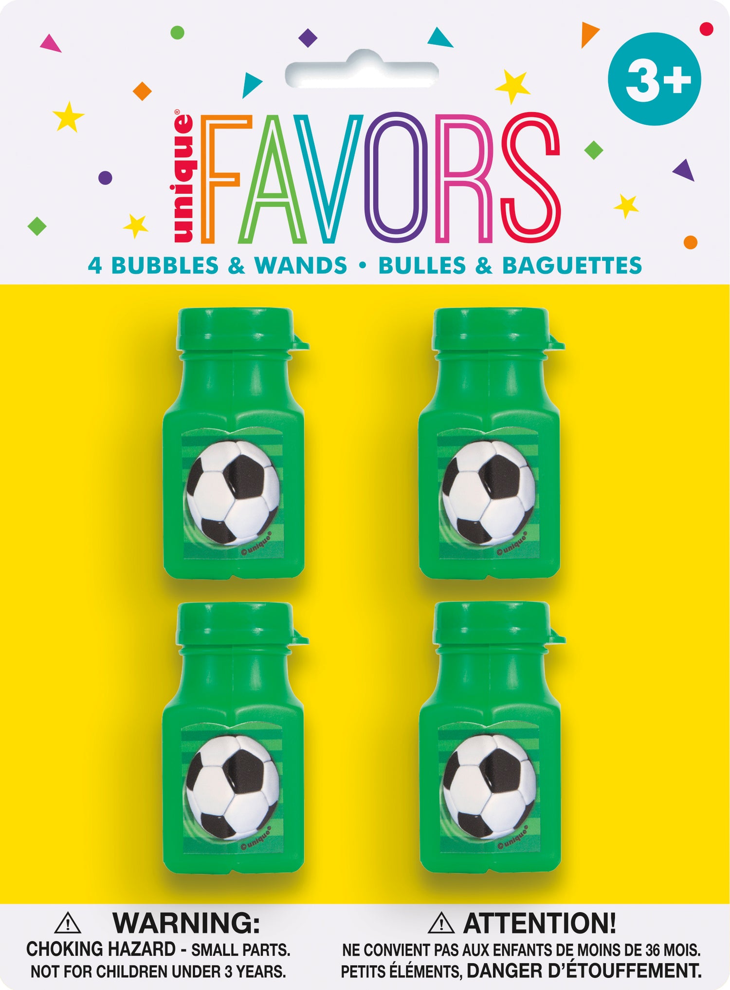 3D Soccer Mini Bubble Bottles, 4ct - Image 2
