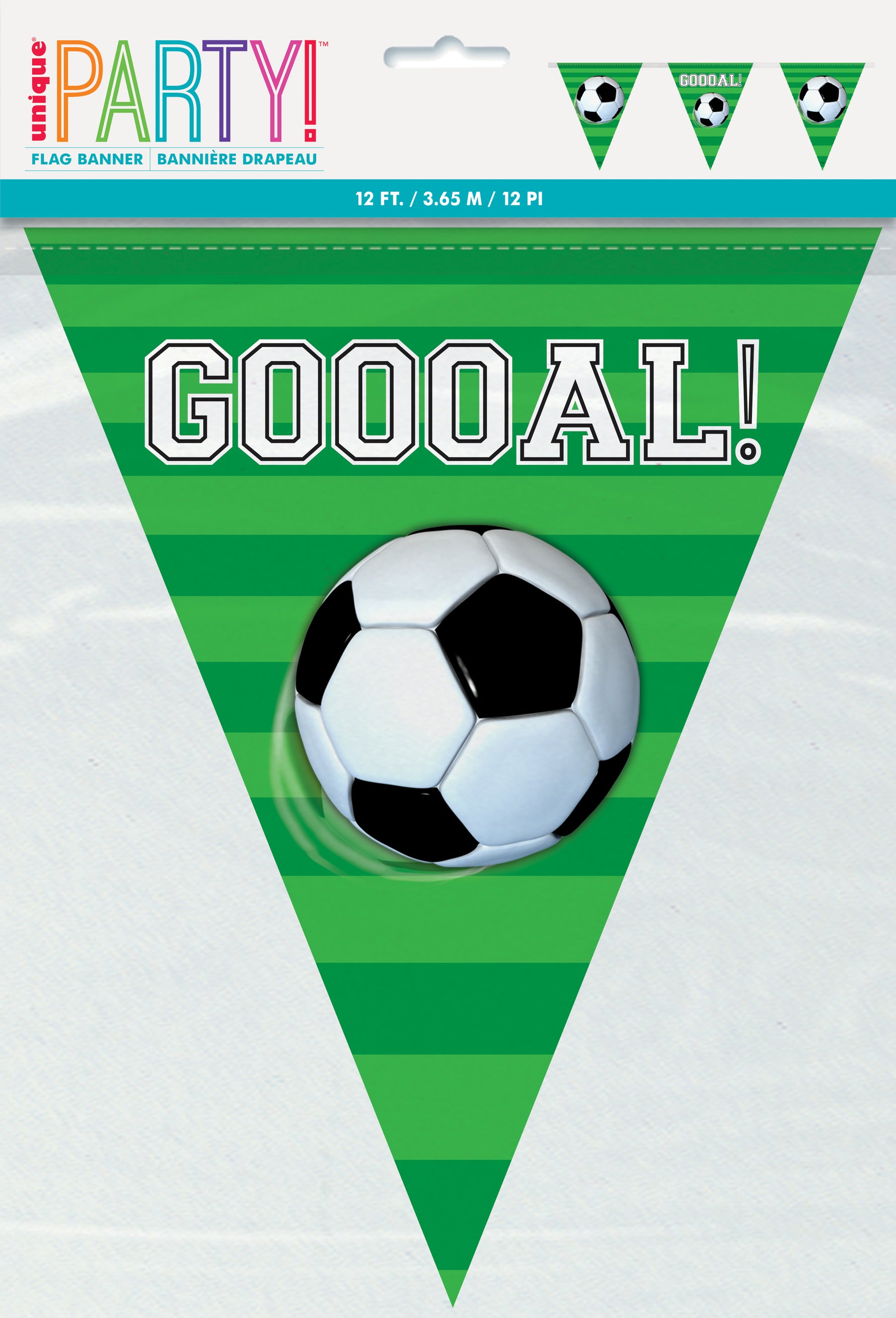 3D Soccer Plastic Flag Banner, 12 ft - Image 2