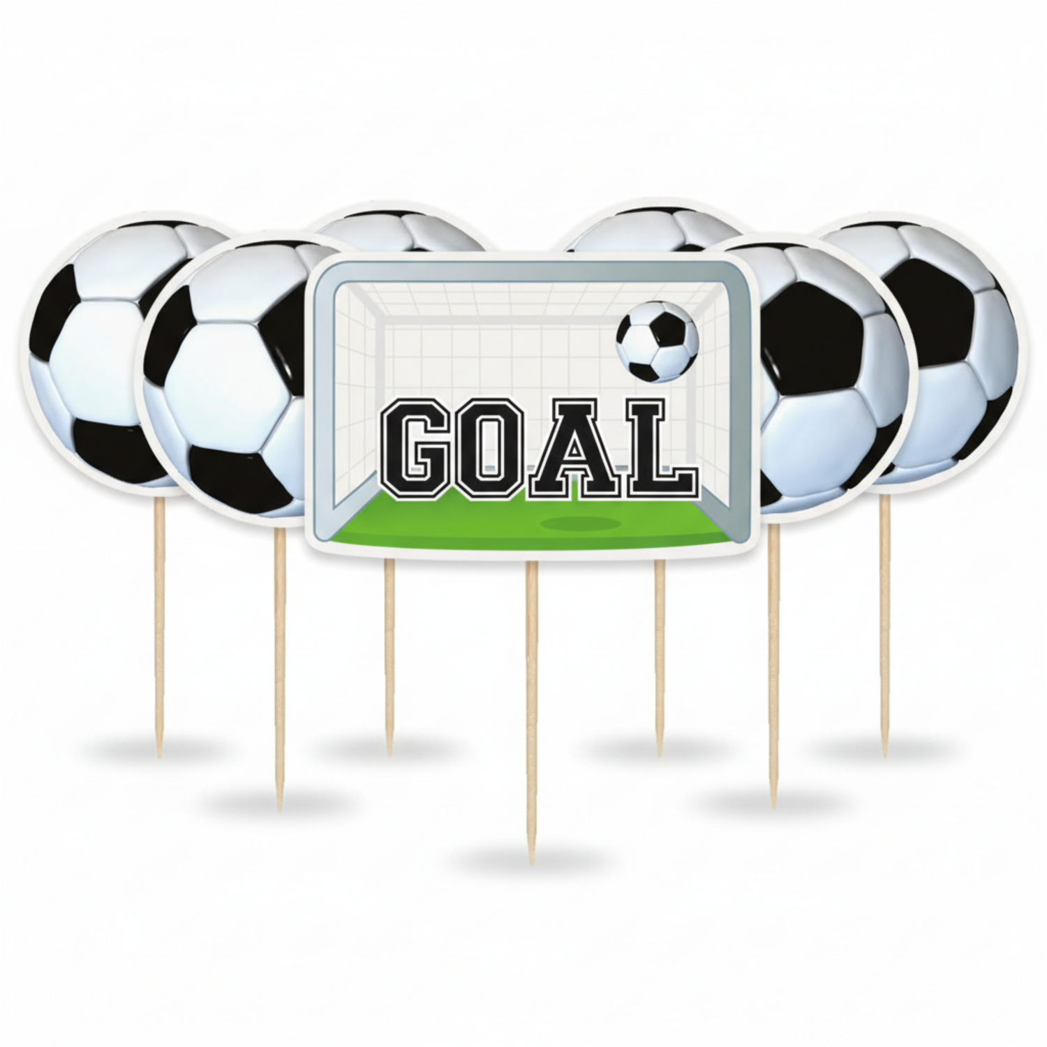 3D Soccer Cake Toppers, 6ct