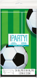 3D Soccer Rectangular Plastic Table Cover, 54" x 84"