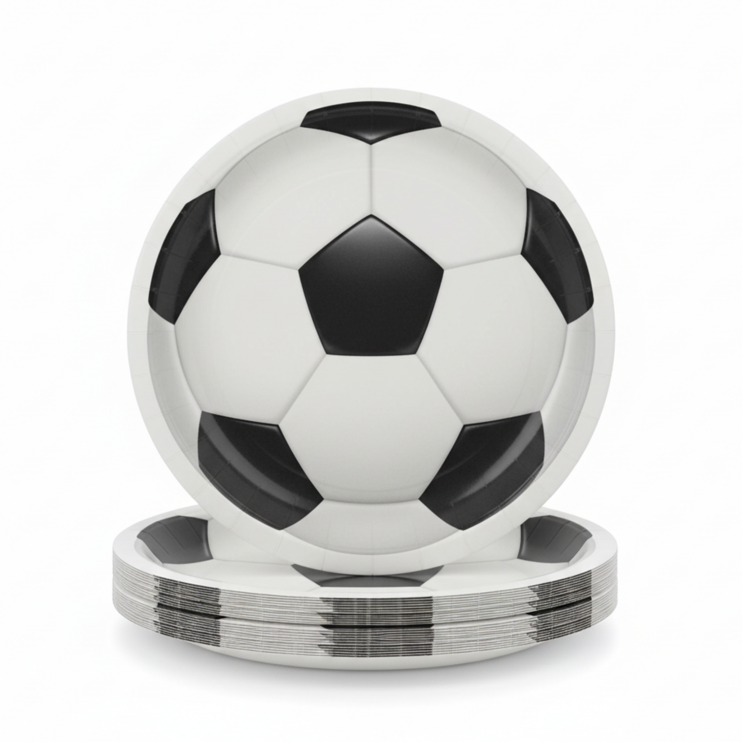 3D Soccer Round 9" Dinner Plates, 8ct