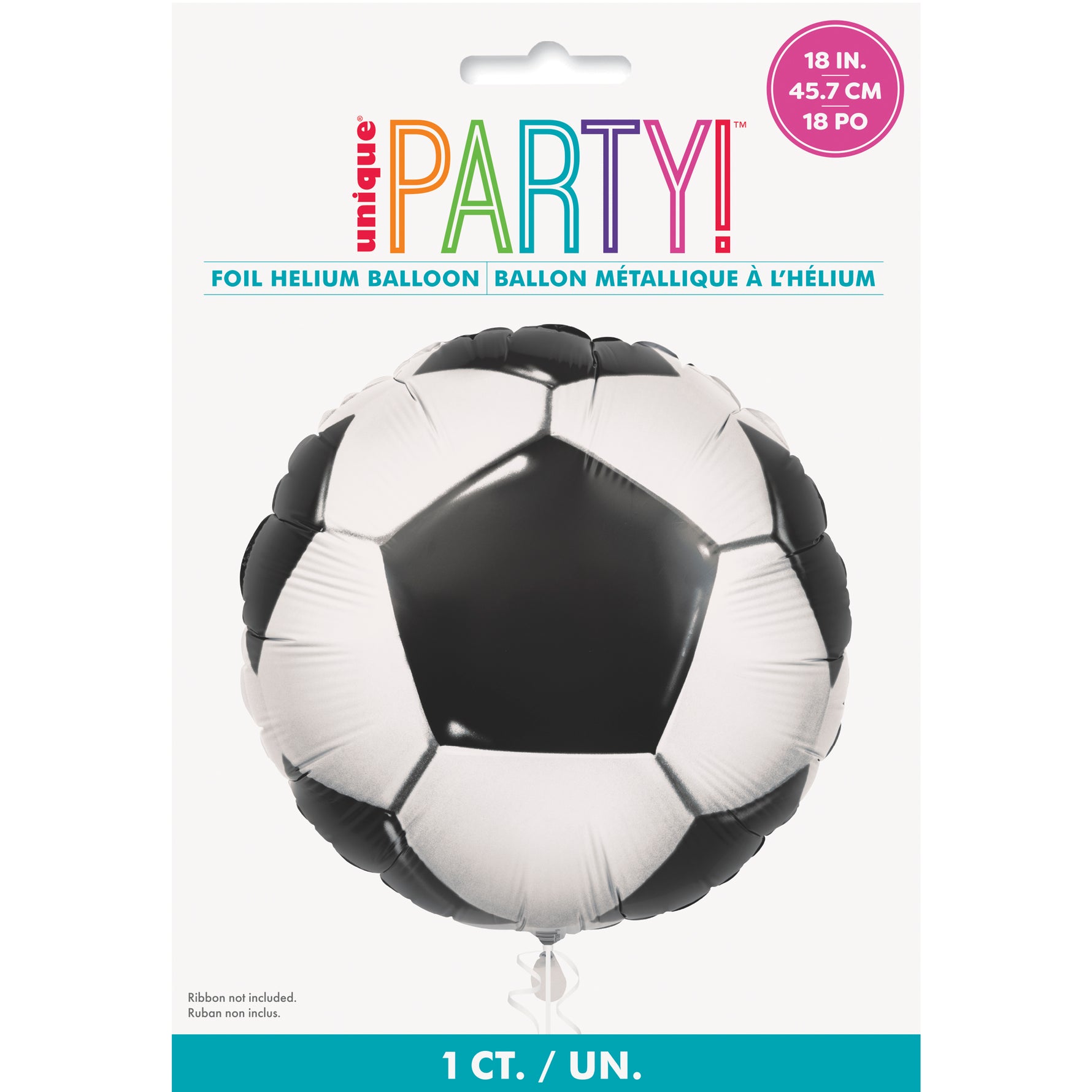 3D Soccer Round Foil Balloon 18", Packaged - Image 2