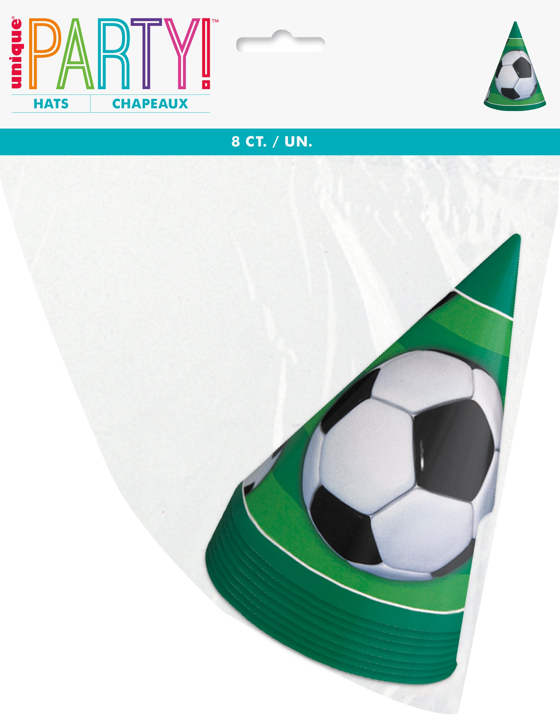 3D Soccer Party Hats, 8ct - Image 2