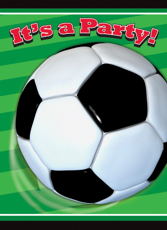 3D Soccer Invitations, 8ct