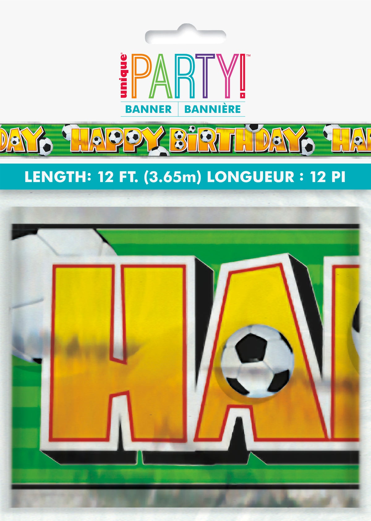 Foil 3D Soccer Banner, 12 ft - Image 2