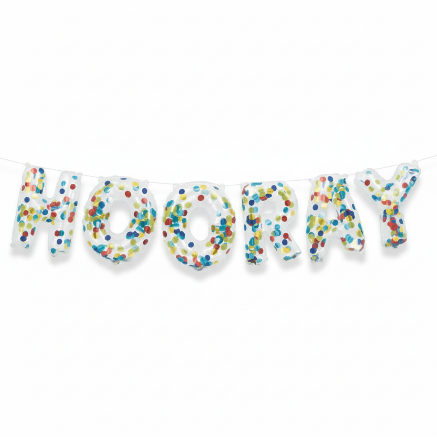 Hooray Clear Confetti Filled Letter Balloon Banner Kit