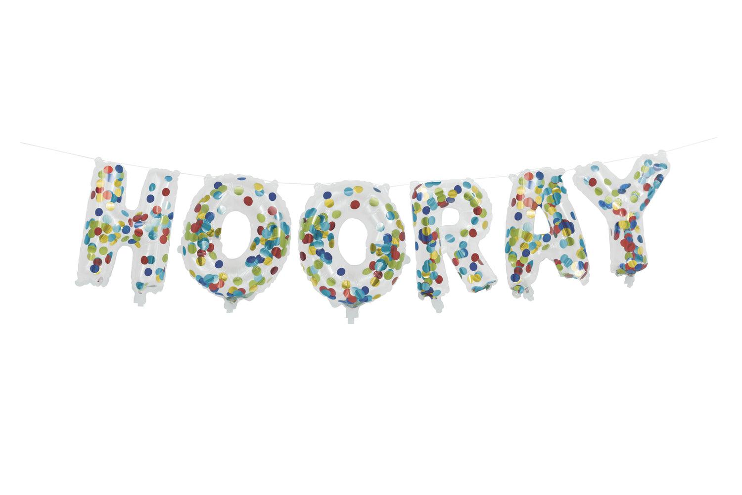 Hooray Clear Confetti Filled Letter Balloon Banner Kit - Image 2