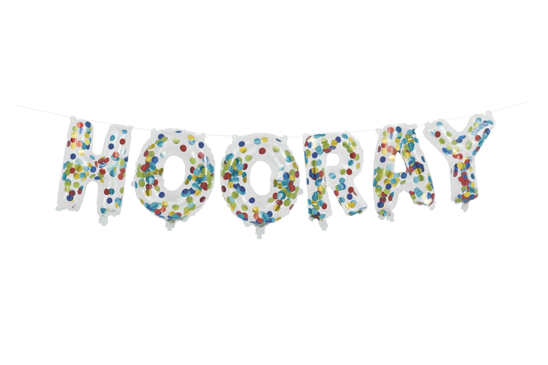 Hooray Clear Confetti Filled Letter Balloon Banner Kit - Image 2