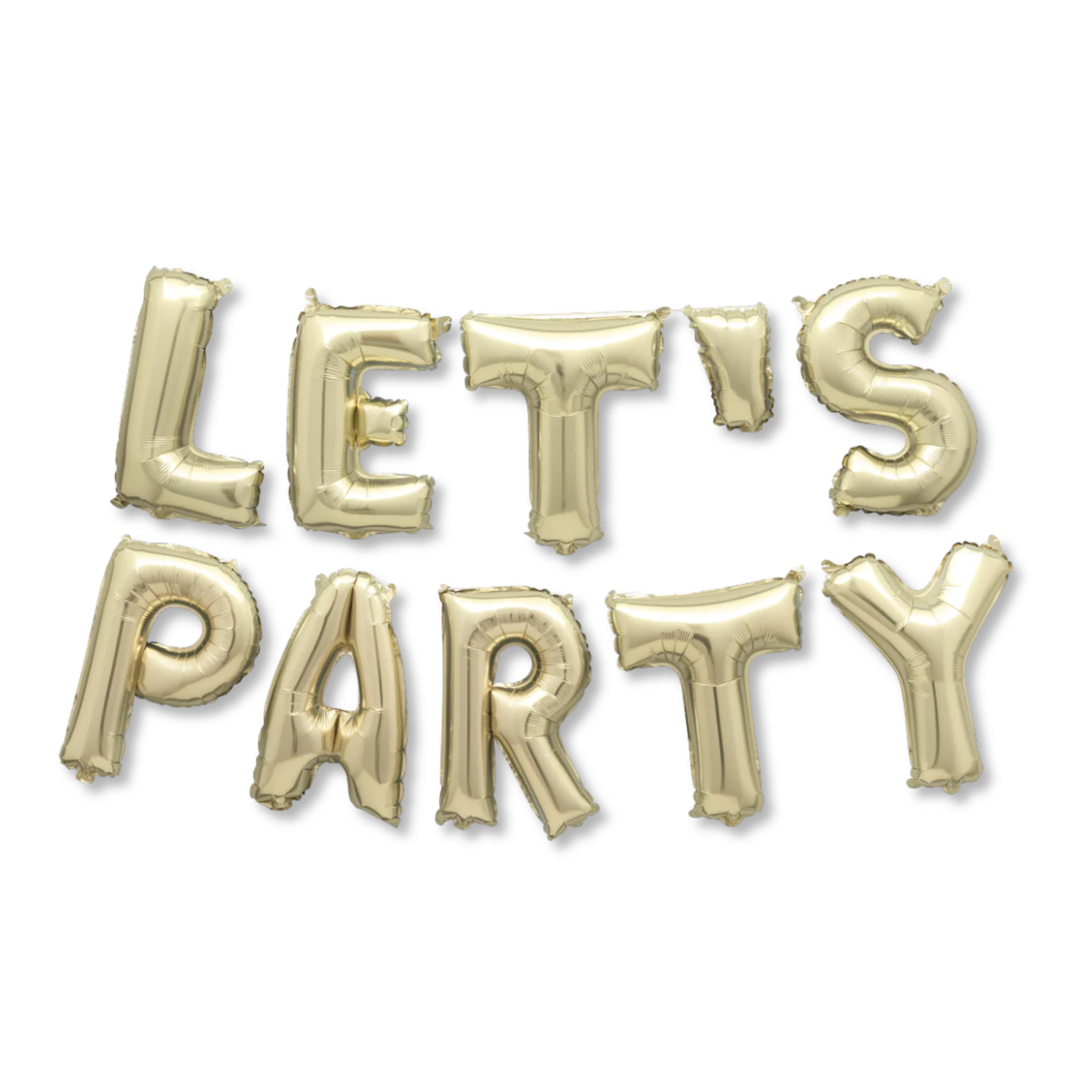 Gold "Let's Party" 14" Foil Letter Balloon Banner Kit