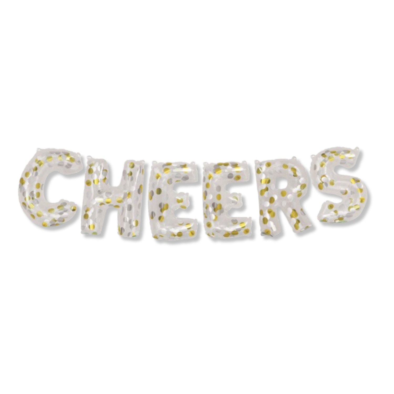 Cheers Clear Confetti Filled Letter Balloon Banner Kit