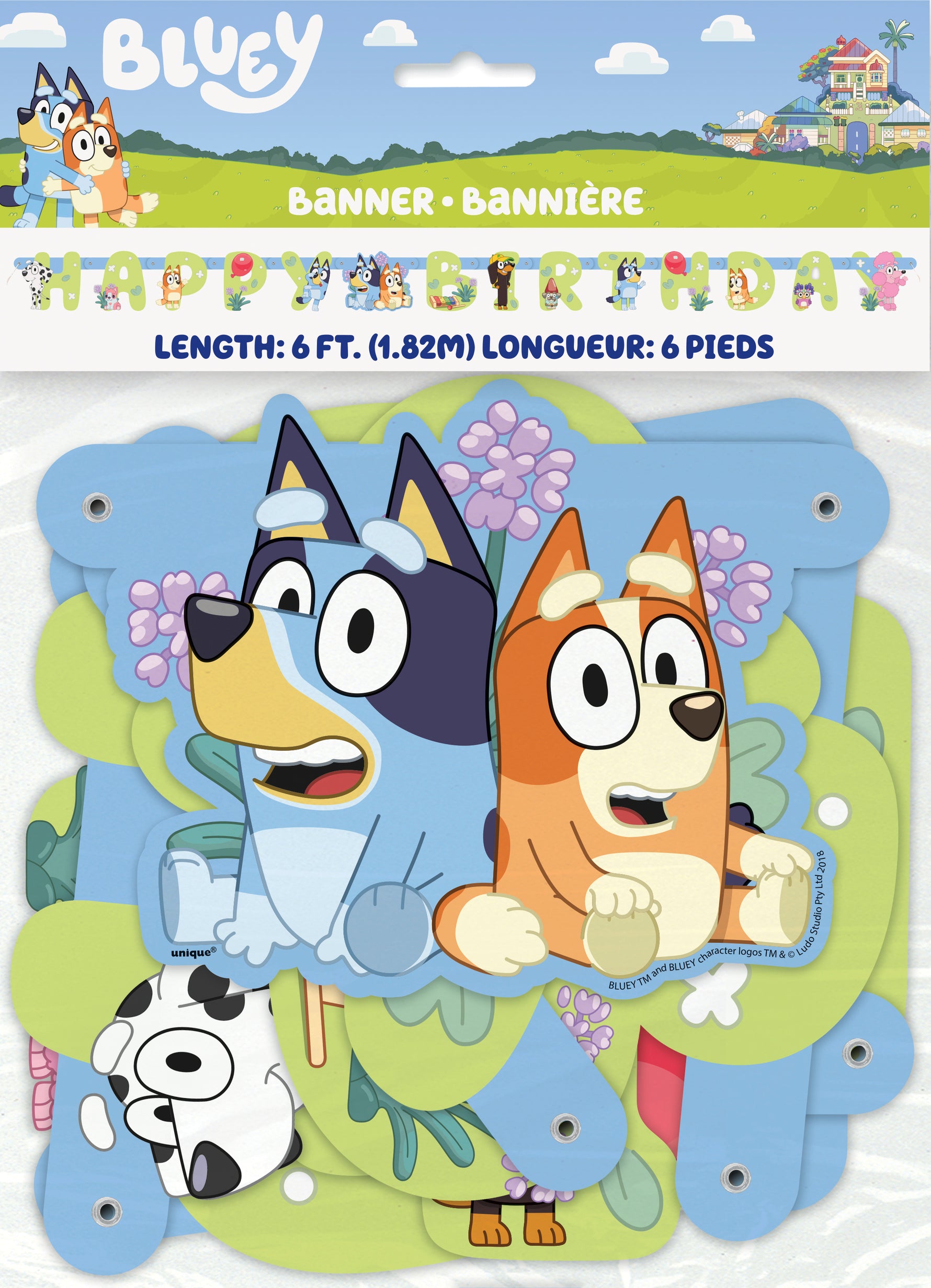 Bluey "Happy Birthday" Jointed Banner, 6 ft - Image 2