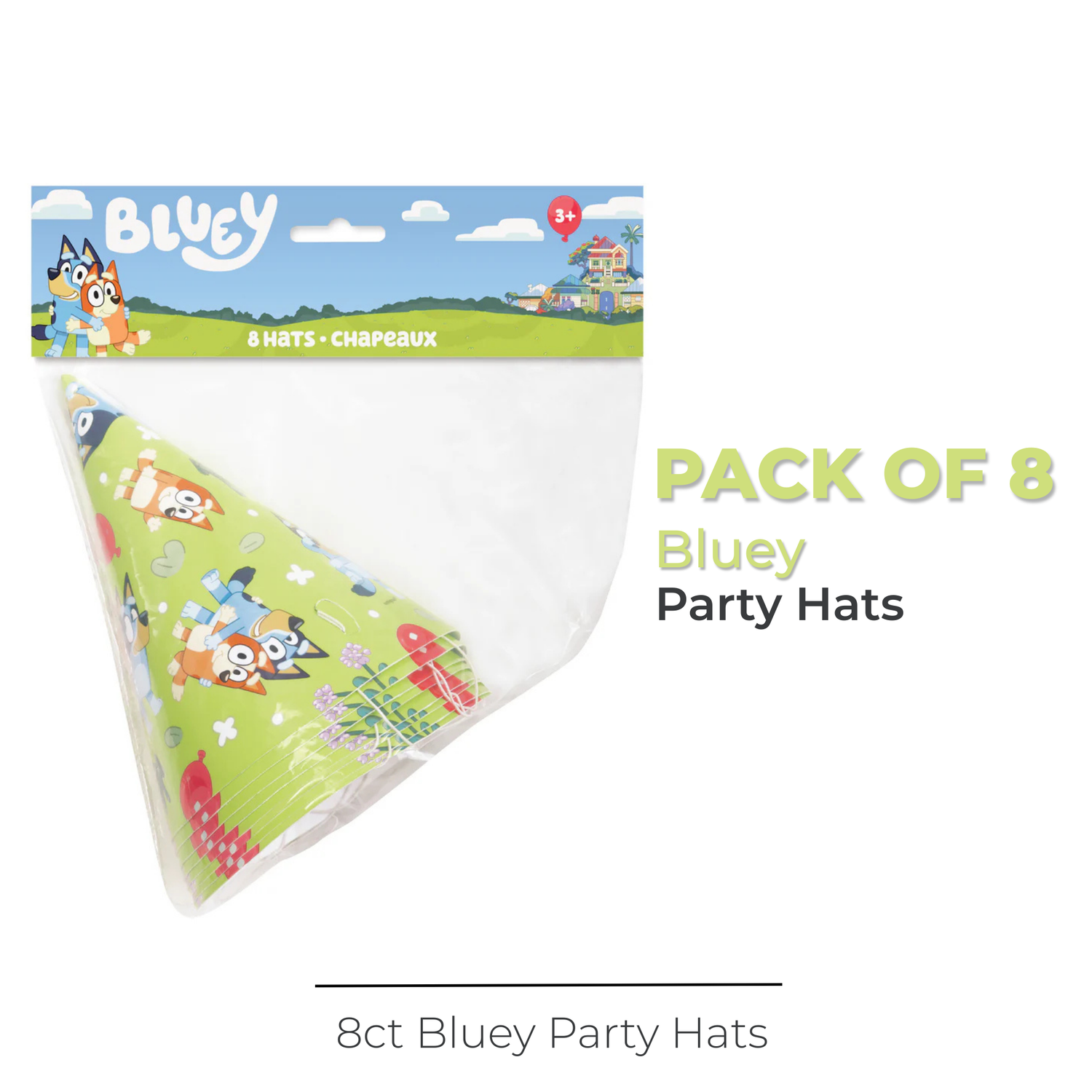 Bluey Party Hats, 8ct