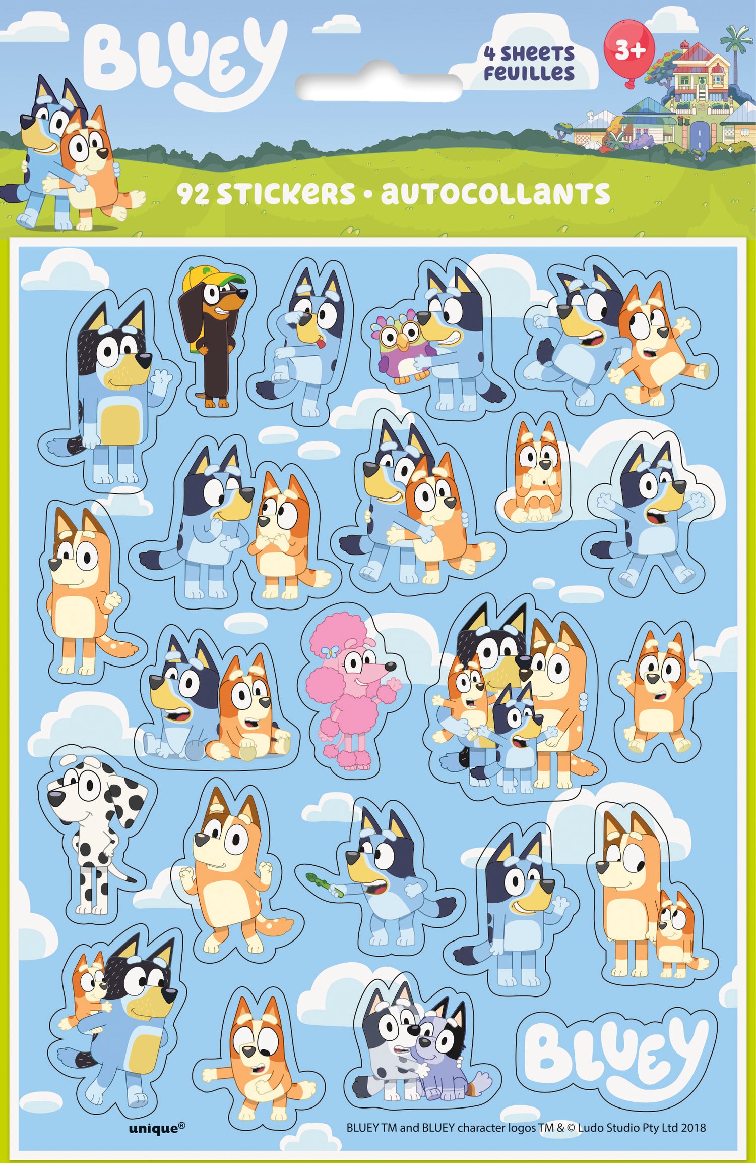Bluey Sticker Sheet Favors, 4ct - Image 2