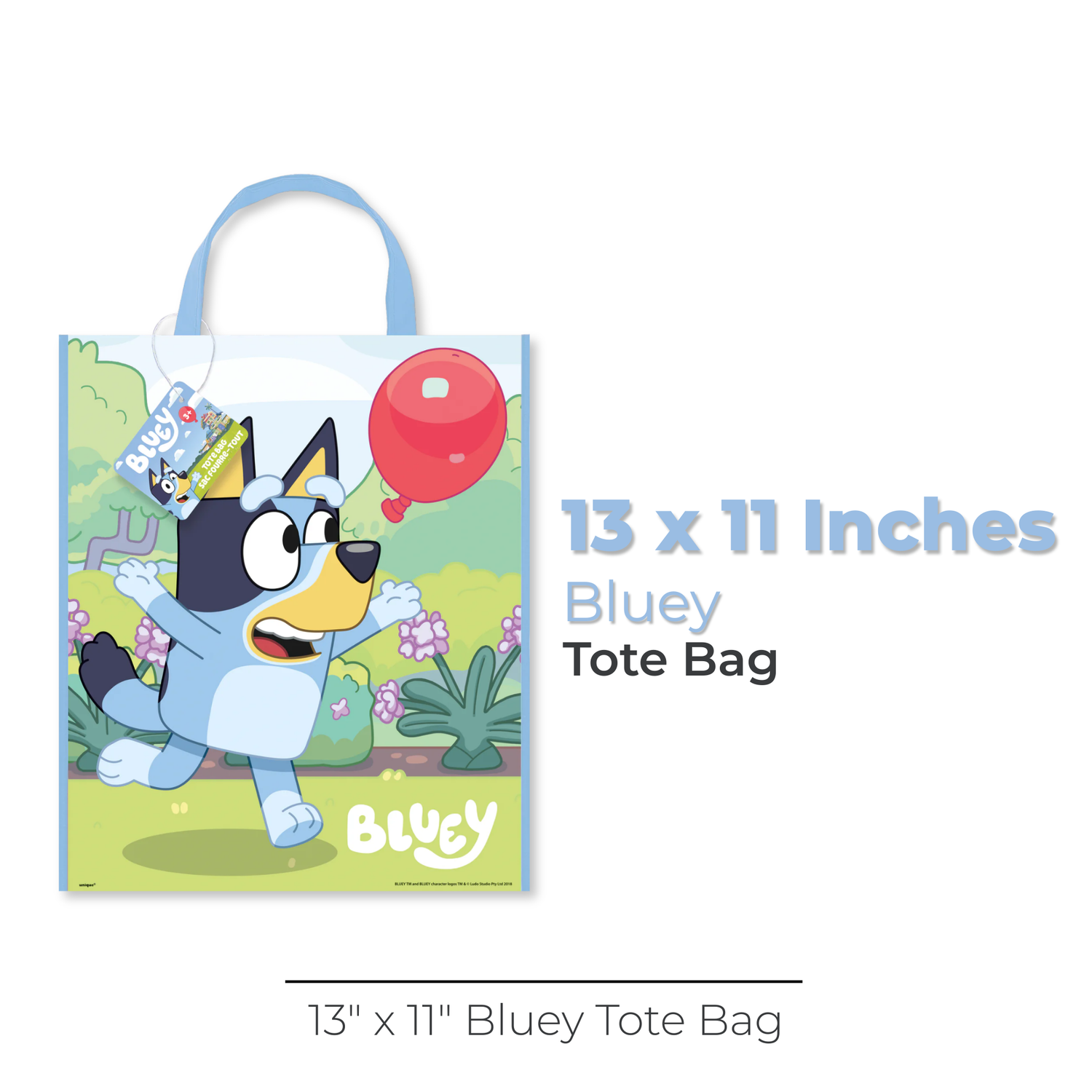 Bluey Party Tote Bag, 13" x 11"